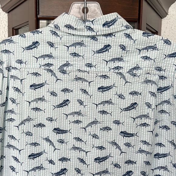 SOUTHERN TIDE Men's Balboa Printed Seersucker Short Sleeve Size M EUC - Picture 8 of 11